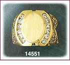 14Kt Gold Oval CZ Signet Ring
