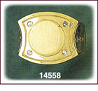 14Kt Gold Oval CZ Signet Ring For Men