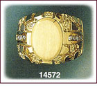 14Kt Gold Oval CZ Men