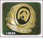 14Kt Gold Horse Shoe Onyx Ring