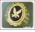 14Kt Gold Eagle Onyx Ring