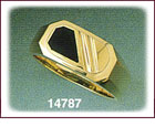 14Kt Gold Onyx Men's Ring