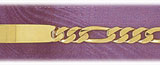 6MM 14K Gold Mens Figaro Link ID Bracelet