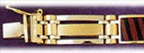10mm 14Kt Two Color Gold Mens Onyx Bracelet
