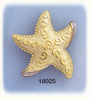 14K Two Color Gold Starfish Nautical Slide