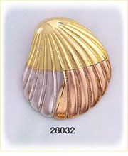 14K Tri Color Gold Seashell Slide