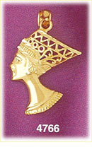 14Kt Gold Egyptian Queen Nefertiti Pendant