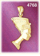 14K Gold Egyptian Queen Nefertiti Charm