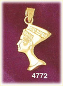 14Kt Gold Egyptian Queen Nefertiti Charm