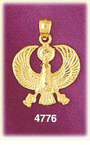 14K Gold Egyptian Falcon Gold Charm
