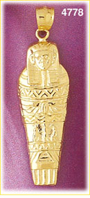 14K Gold Egyptian Tomb Pendant