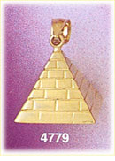 14K Gold 3D Egyptian Pyramid Pendant