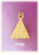 14K Gold 3D Egyptian Pyramid Charm