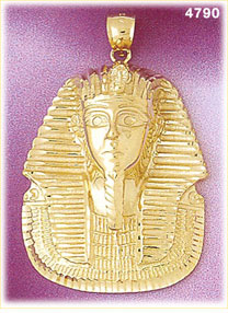 14K Gold Great Egyptian Pharaoh Pendant