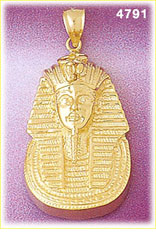 14K Gold Ancient Egyptian Pharaoh Charm Pendant