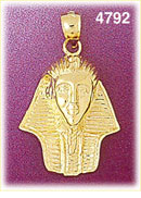 14K Gold Ancient Egyptian Pharaoh Pendant