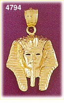 14K Gold Egyptian King Tut Pendant