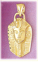 14K Gold Egyptian Pharaoh Pendant