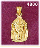 14K Gold Ancient Egyptian Pharaoh Charm