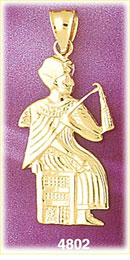 14K Gold Seated Pharaoh Pendant