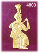 14K Gold Sitting Pharaoh Charm