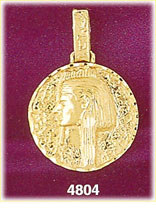 14K Gold Pharaoh Medallion