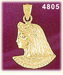 14K Gold Cleopatra Pendant