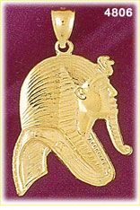 14K Gold Tutankhamen Pendant