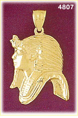 14K Gold King Tutankhamen Pendant