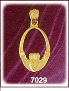 14Kt Gold Elegant Claddagh Pendant