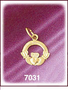 14Kt Gold Encircled Irish Claddagh Charm