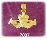 14Kt Gold Irish Claddagh Charm