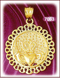 14Kt Gold Claddagh Medallion