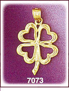 14Kt Gold Four Leaf Clover Charm