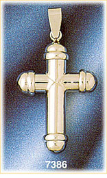 14K White Gold Polished Hollow Cross Pendant