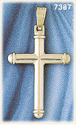 14K White Gold Polished Slim Hollow Cross Pendant