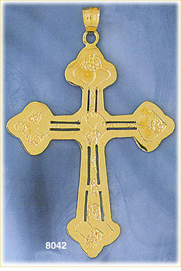 14K Yellow Gold Elegant Cross Pendant