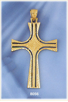 14k gold cross diamond cutout pendant 14K Gold Cross Diamond Cutout Pendant
