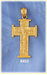 14k gold crucifix crucifixion of jesus pendant