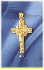 14K Gold Jesus On The Crucifix Pendant