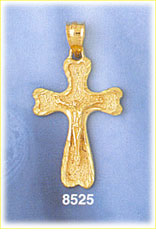 14K Gold Crucifix w/Jesus Charm