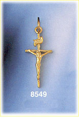 Slender 14K Gold Crucifix w/Jesus Charm