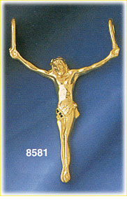 14K Gold Crucifix Fashioned Out Of Shape Of Body Of Jesus Pendant