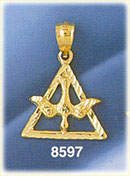 14K Gold Holy Spirit Dove Pendant