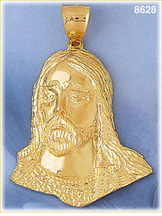 14K Gold Jesus Christ The Chosen One Head Pendant