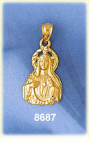 14K Gold Virgin Mary Charm