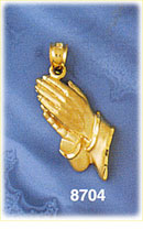 14K Gold Praying Hand Charm
