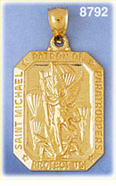 14K Gold Saint Michael Patron Of Paratroopers Protect Us Medallion