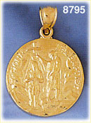 14K Gold Saint John The Baptist Medallion
