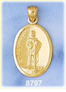 14K Gold Saint Florian Medallion